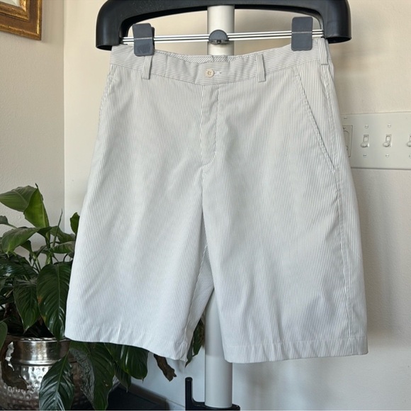 Nike Men’s Golf Striped Nylon Shorts Sz M White Gray - Picture 1 of 10